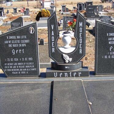 VENTER Gert 1934-1993 &amp; Ellie BOTHA 1931-