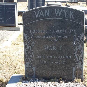 WYK Marie, van nee DE BEER 1903-1971