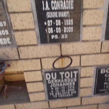 CONRADIE J.A. nee BRANDT 1925-2009