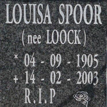 SPOOR Louisa nee LOOCK 1905-2003