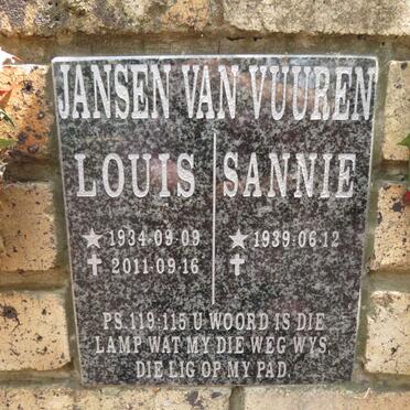 VUUREN Louis, Jansen van 1934-2011 & Sannie 1939-
