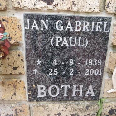 BOTHA Jan Gabriel 1939-2001