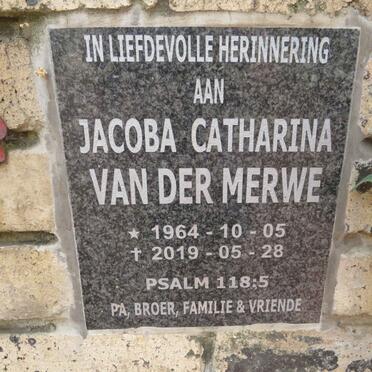 MERWE Jacoba Catharina, van der 1964-2019