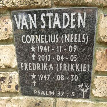 STADEN Cornelius, van 1941-2013 & Fredrika 1947-