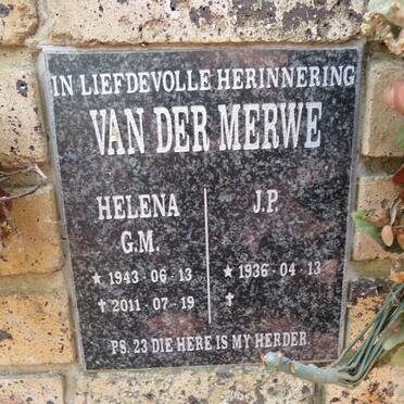 MERWE J.P., van der 1936- & Helena G.M. 1943-2011