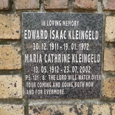 KLEINGELD Edward Isaac 1911-1972 & Maria Cathrine 1912-2002