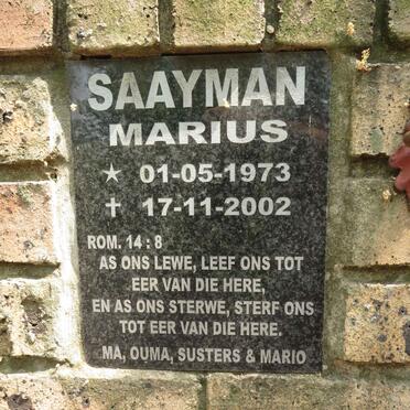 SAAYMAN Marius 1973-2002