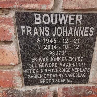 BOUWER Frans Johannes 1945-2014