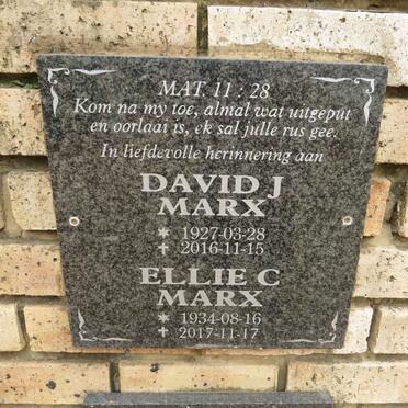 MARX David J. 1927-2016 & Ellie C. 1934-2017