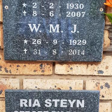 STEYN Ria nee DU RAAN 1942-