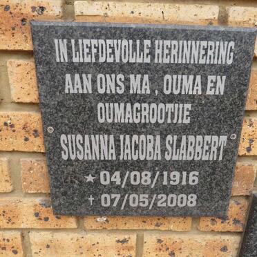 SLABBERT Susanna Jacoba 1916-2008