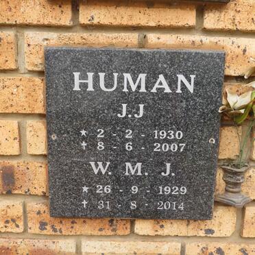 HUMAN J.J. 1930-2007 & W.M.J. 1929-2014
