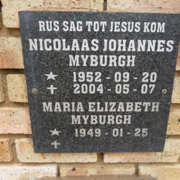 MYBURGH Nicolaas Johannes 1952-2004 & Maria Elizabeth 1949-