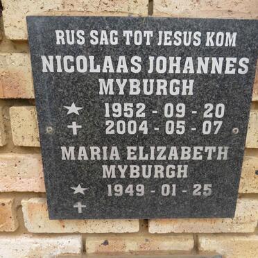 MYBURGH Nicolaas Johannes 1952-2004 & Maria Elizabeth 1949-