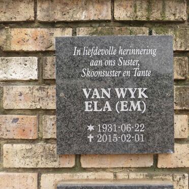 WYK E.L.A., van 1931-2015 