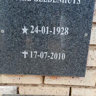 GELDENHUYS Eckie 1928-2010