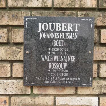 JOUBERT Johannes Huisman 1926-2017 & W.M.C.P. ROSSOUW 1946-2004