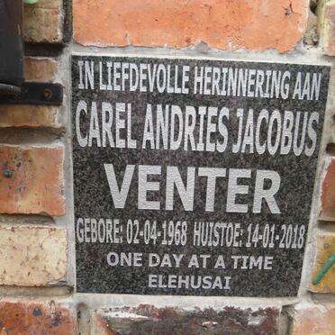 VENTER Carel Andries Jacobus 1968-2018