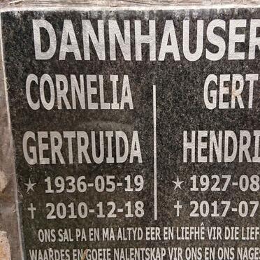 DANNHAUSER Gert Hendrik 1927-2017 & Cornelia Gertruida 1936-2010