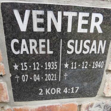 VENTER Carel 1935-2021 & Susan 1940-