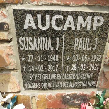 AUCAMP Paul J. 1932-2021 & Susanna J. 1940-2017