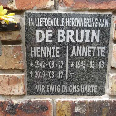 BRUIN Hennie, de 1942-2019 & Annette 1945-