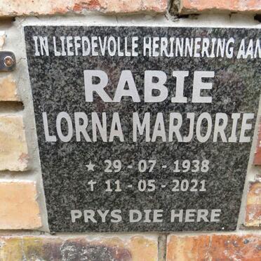 RABIE Lorna Marjorie 1938-2021