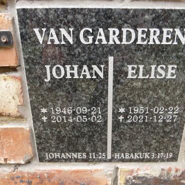 GARDEREN Johan, van 1946-2014 & Elise 1951-2021