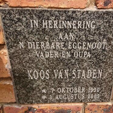 STADEN Koos, van 1930-2005