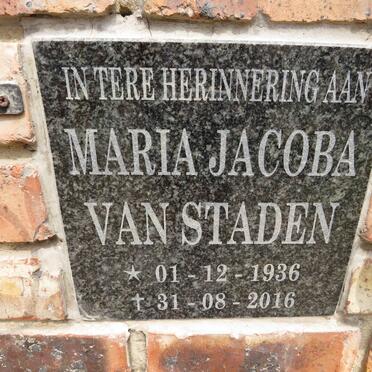 STADEN Maria Jacoba, van 1936-2016