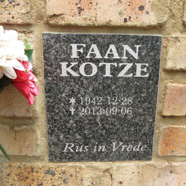 KOTZE Faan 1942-2013