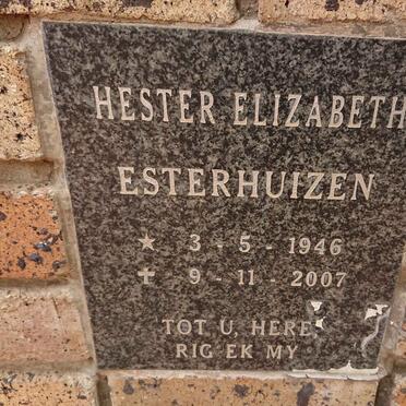 ESTERHUIZEN Hester Elizabeth 1946-2007