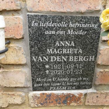 BERGH Anna Magrieta, van den 1921-2020