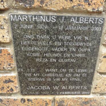 ALBERTS Marthinus J. 1926-2003 & Jacoba W. 1927-2005
