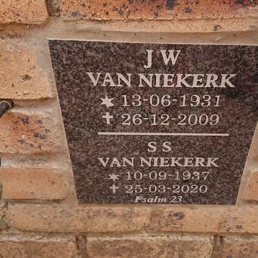 NIEKERK J.W., van 1931-2009 & S.S. 1937-2020