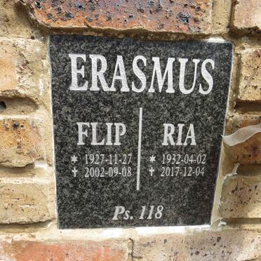 ERASMUS Flip 1927-2002 & Ria 1932-2017