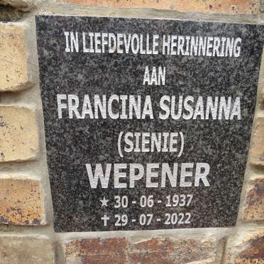 WEPENER Francina Susannaa 1937-2022