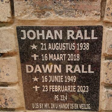 RALL Johan 1938-2018 & Dawn 1949-2023