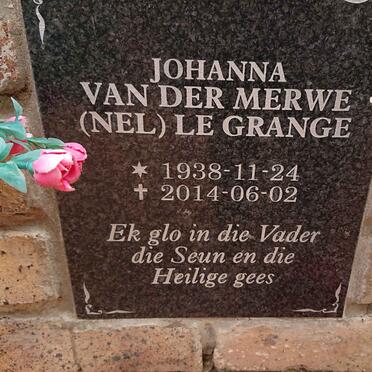 GRANGE Johanna, le - VAN DER MERWE - NEL 1938-2014