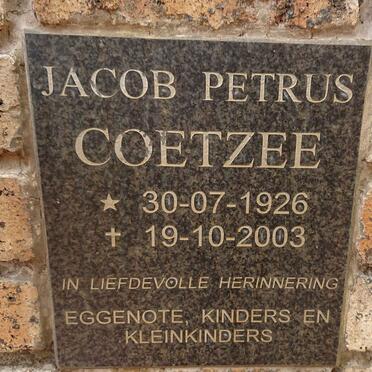 COETZEE Jacob Petrus 1926-2003