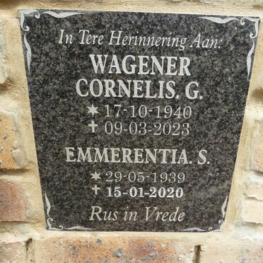 WAGENER Cornelis G. 1940-2023 & Emmerentia S. 1939-2020
