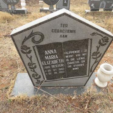 ? Anna Maria Elizabeth nee BESTER 1942-1999