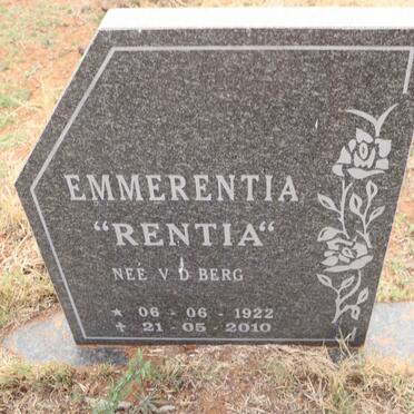 ? Emmerentia nee V.D. BERG 1922-2010