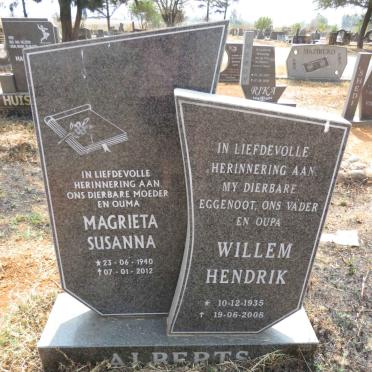 ALBERTS Willem Hendrik 1935-2008 & Magrieta Susanna 1940-2012