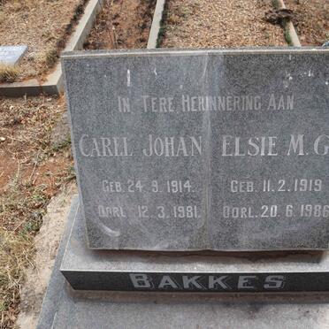 BAKKES Carel Johan 1914-1981 & Elsie M.G. 1919-1986