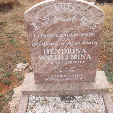 BUYS Hendrina Wilhelmina VAN DER WALT 1937-2017