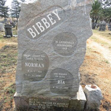 BIBBEY Norman 1934-2006 & Ria 1935-