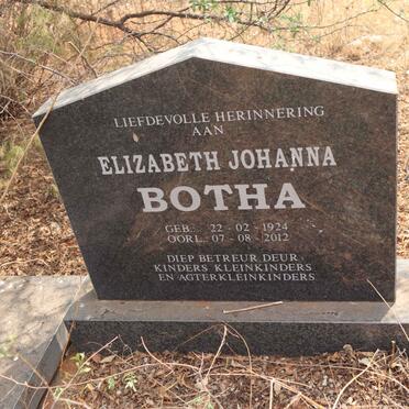 BOTHA Elizabeth Johanna 1924-2012