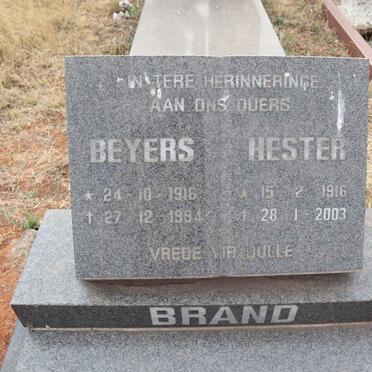 BRAND Beyers 1916-1994 & Hester 1916-2003