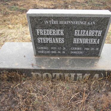 BOTHMA Frederick Stephanes 1933-2000 & Elizabeth Hendrieka 1944-